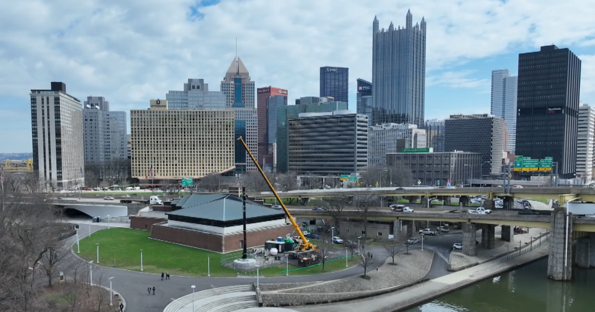 Cell phone tower being built in Pittsburgh's Point State Park for upcoming NFL Draft