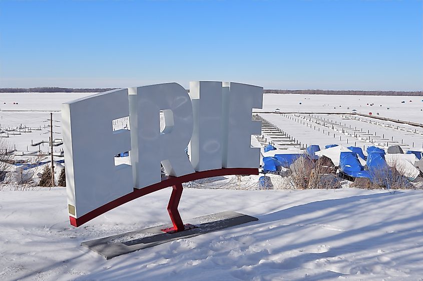A snowy day in Erie, Pennsylvania.