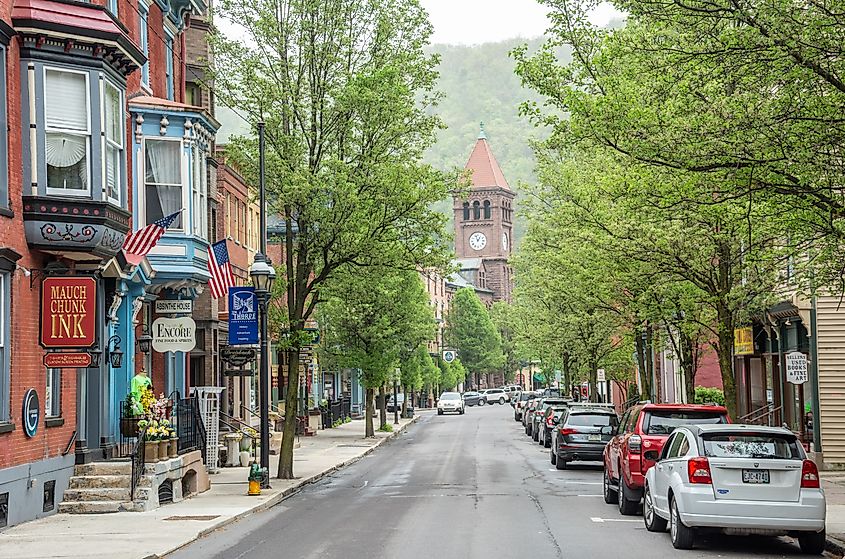 The historic downtown Jim Thorpe, Pennsylvania.
