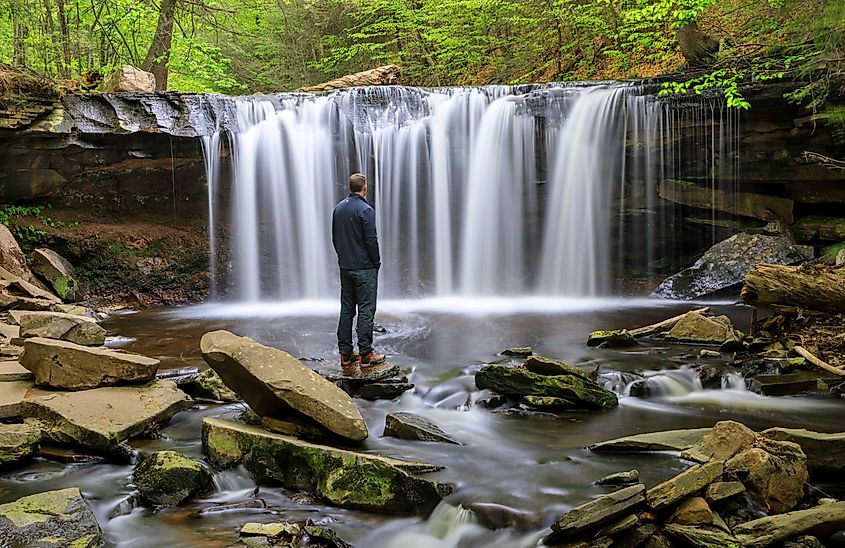 The beautiful Oneida Falls at Ricketts Glen State Park.