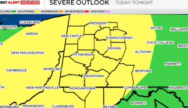 Strong afternoon storms possible in the Pittsburgh area on Saturday