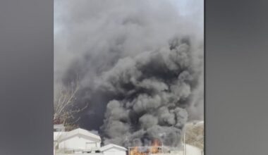 Video shows 380 Discount Warehouse engulfed in massive flames and thick smoke