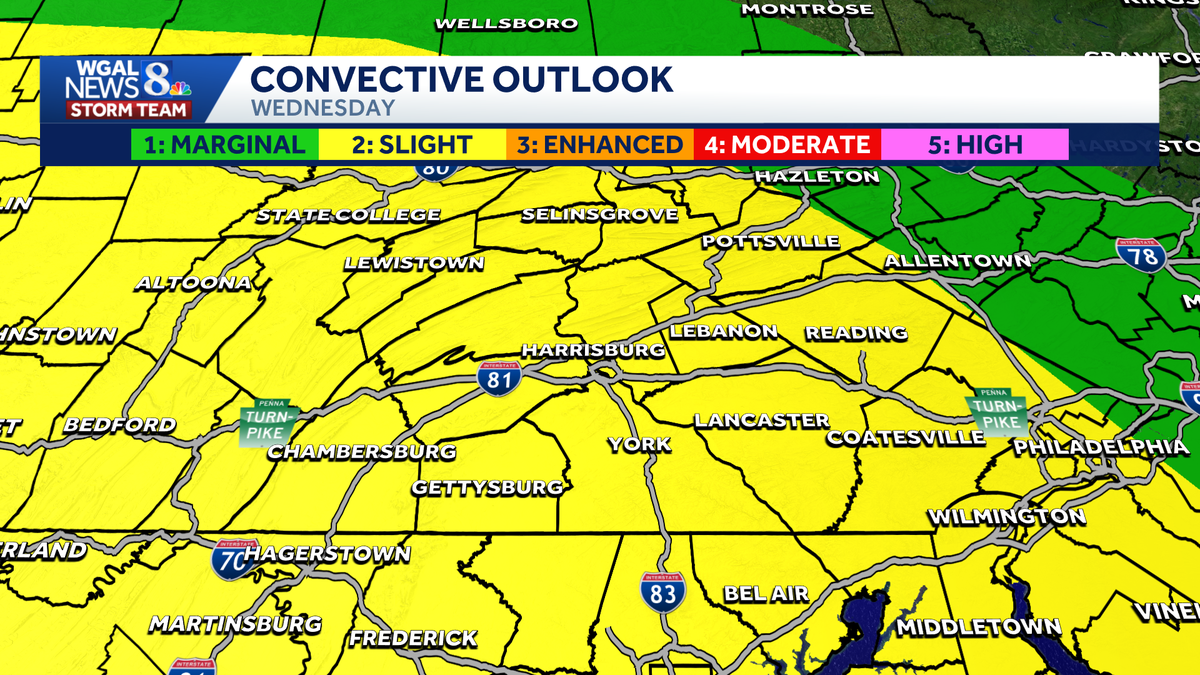 Strong thunderstorms to impact south-central Pa. Wednesday