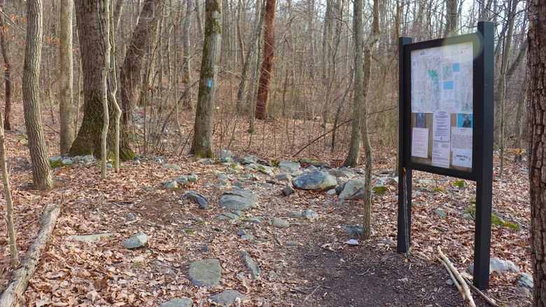 A map introduces hikers to the Thurston Griggs Trail in Maryland