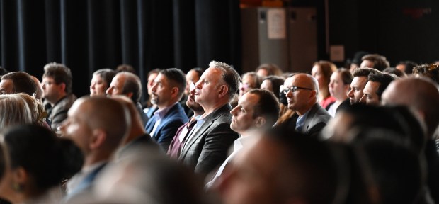 People attend the Lehigh Valley Economic Development Corp.'s annual meeting Tuesday, March 17, 2026, at SteelStacks in Bethlehem. (Amy Shortell/The Morning Call)