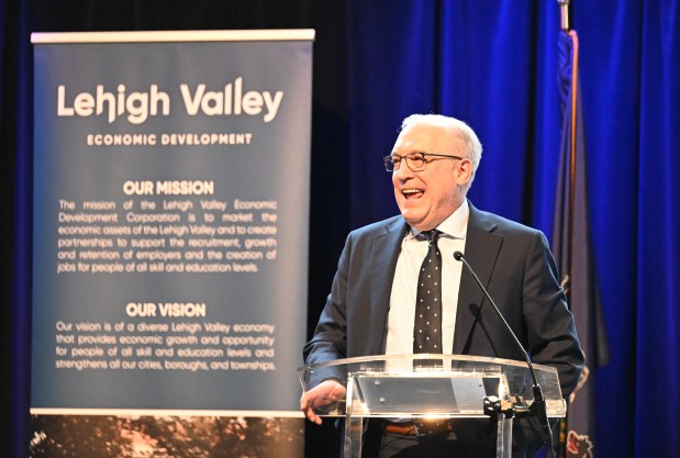 Don Cunningham speaks during Lehigh Valley Economic Development Corp.'s annual meeting Tuesday, March 17, 2026, at SteelStacks in Bethlehem. (Amy Shortell/The Morning Call)
