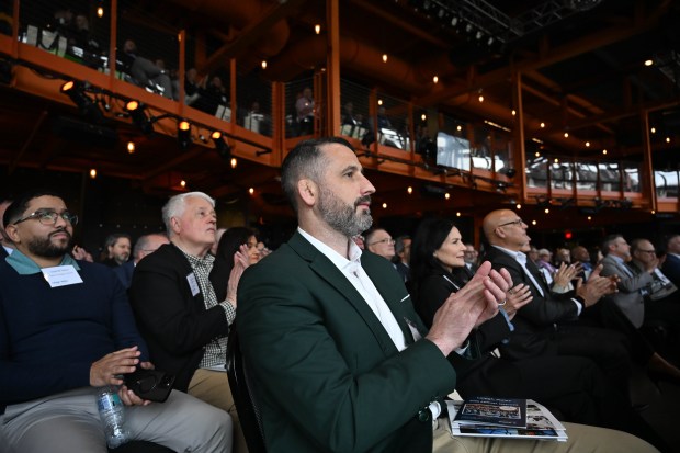 People attend the Lehigh Valley Economic Development Corp.'s annual meeting Tuesday, March 17, 2026, at SteelStacks in Bethlehem. (Amy Shortell/The Morning Call)
