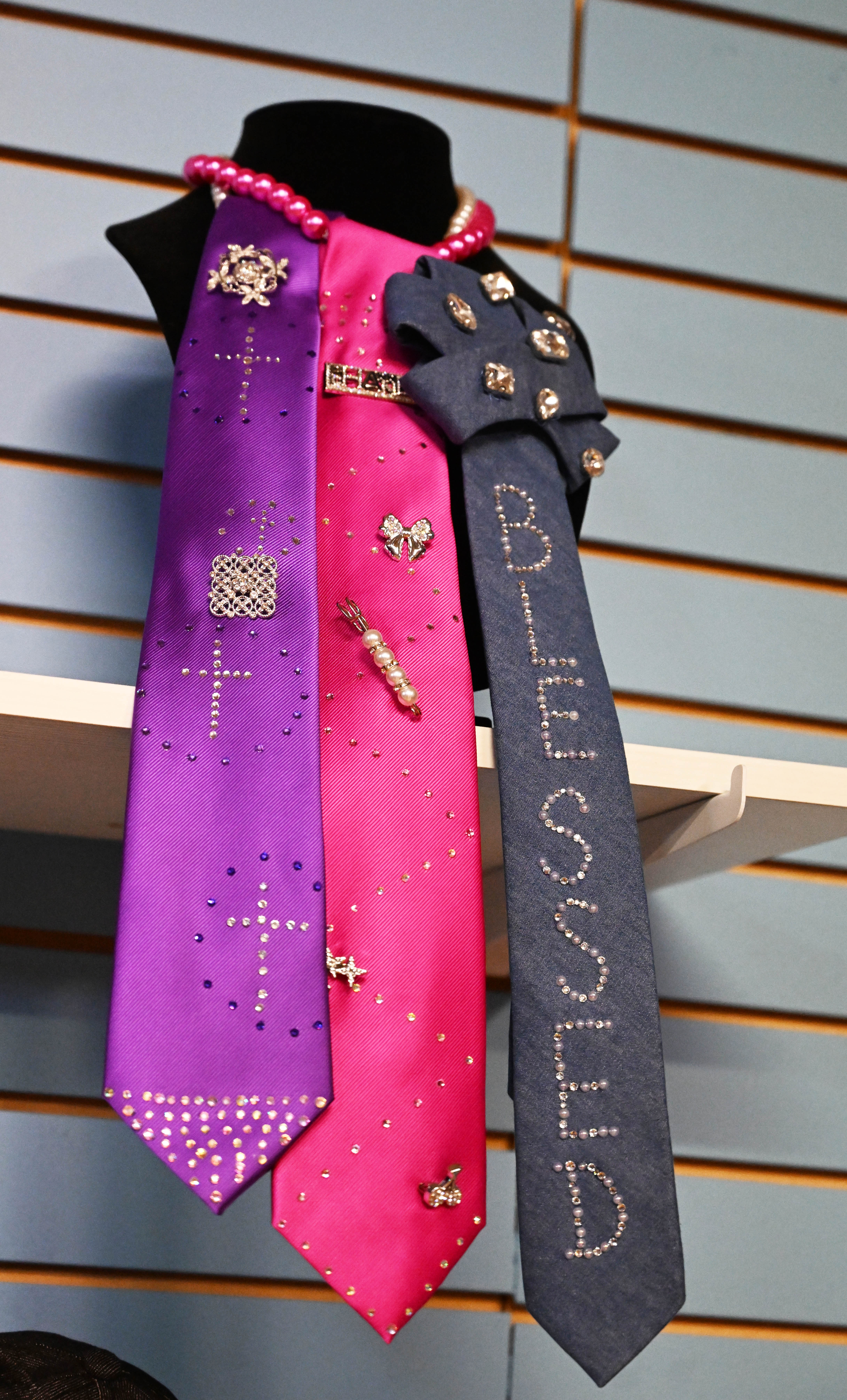 Customized merchandise sits on display Wednesday, March 4, 2026, at...