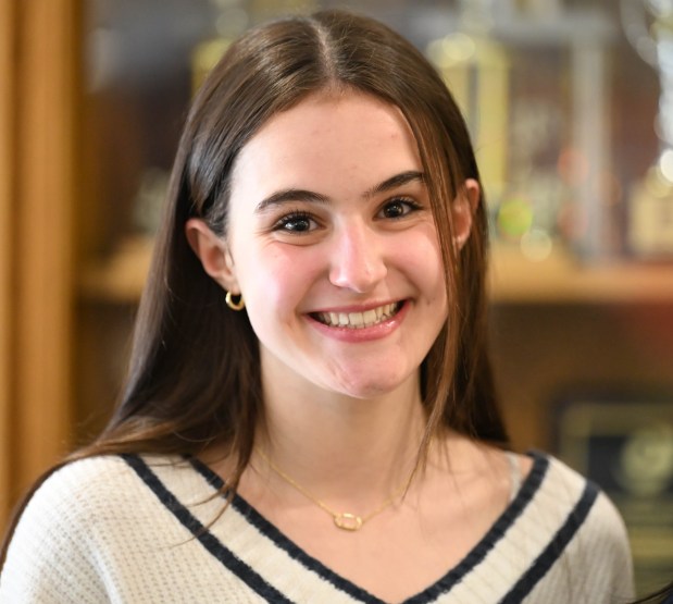 Moravian Academy student Lily Razavi stands at the school Thursday, Feb. 26, 2026, in Bethlehem. Razavi  and three other students have been named to the inaugural class of the Villars Institute Fellowship Program, and will travel to Switzerland this summer to participate in an international symposium focused on climate change and sustainability solutions. (Amy Shortell/The Morning Call)