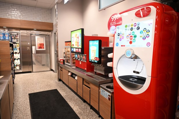 The new Wawa store and gas station undergoes its grand opening Thursday, March 12, 2026, in Whitehall Township. (Amy Shortell/The Morning Call)