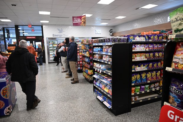 The new Wawa store and gas station undergoes its grand opening Thursday, March 12, 2026, in Whitehall Township. (Amy Shortell/The Morning Call)