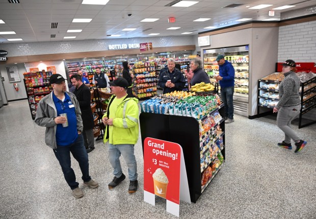 The new Wawa store and gas station undergoes its grand opening Thursday, March 12, 2026, in Whitehall Township. (Amy Shortell/The Morning Call)