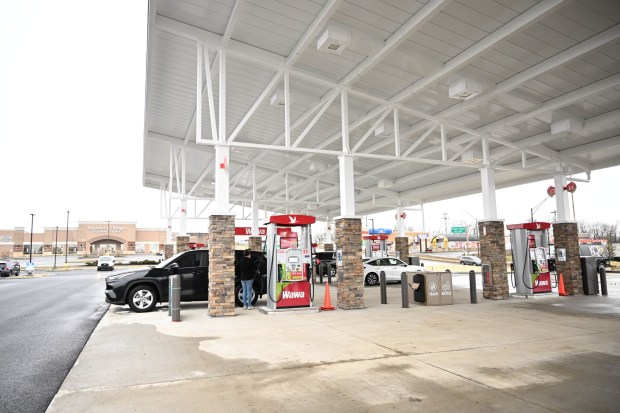 The new Wawa store and gas station undergoes its grand opening Thursday, March 12, 2026, in Whitehall Township. (Amy Shortell/The Morning Call)