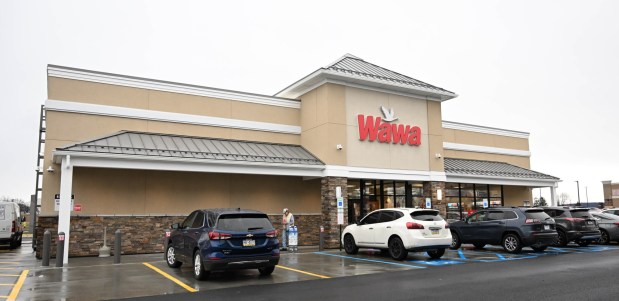 The new Wawa store and gas station undergoes its grand opening Thursday, March 12, 2026, in Whitehall Township. (Amy Shortell/The Morning Call)