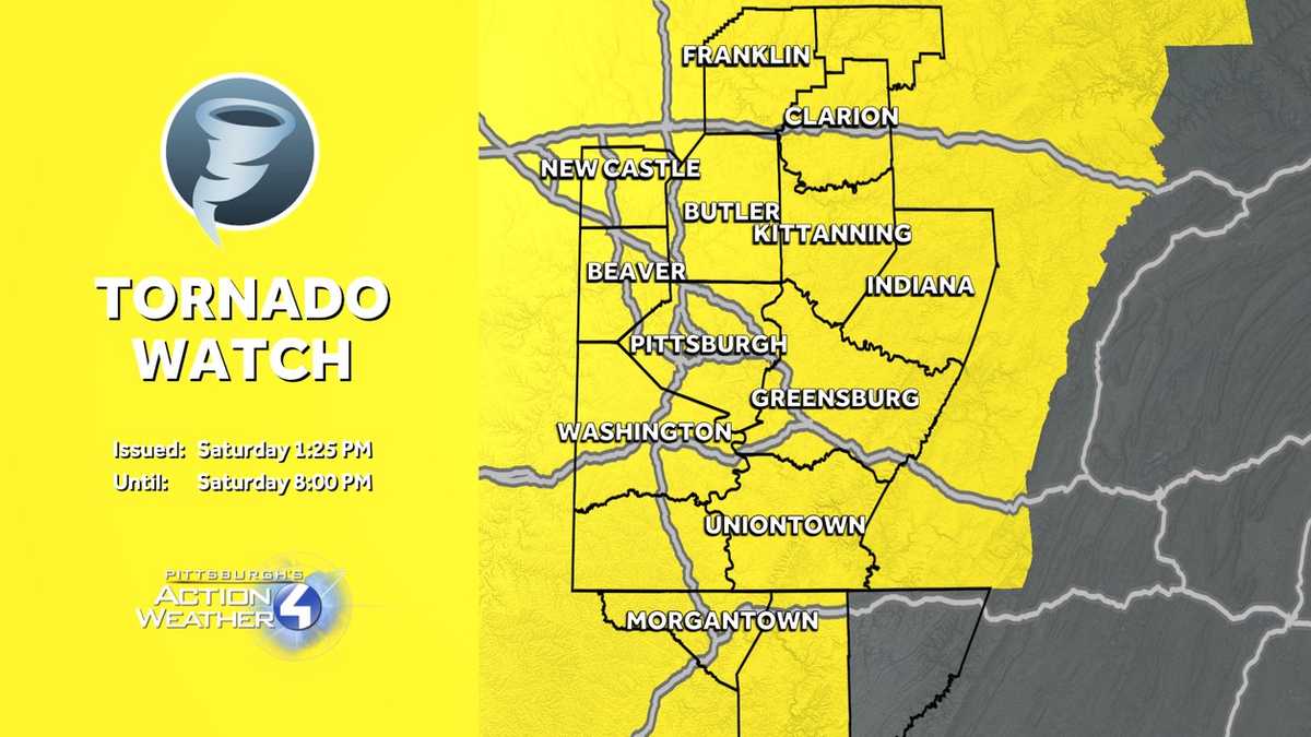 Tornado Watch Issued for Western Pennsylvania