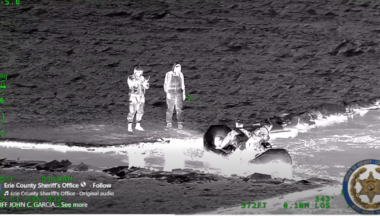 Video: Stranded ice fishermen on Lake Erie rescued by Coast Guard, Erie County Sheriff's Office