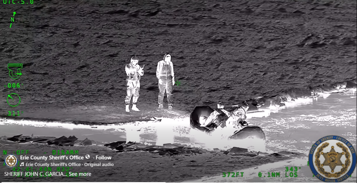 Video: Stranded ice fishermen on Lake Erie rescued by Coast Guard, Erie County Sheriff's Office