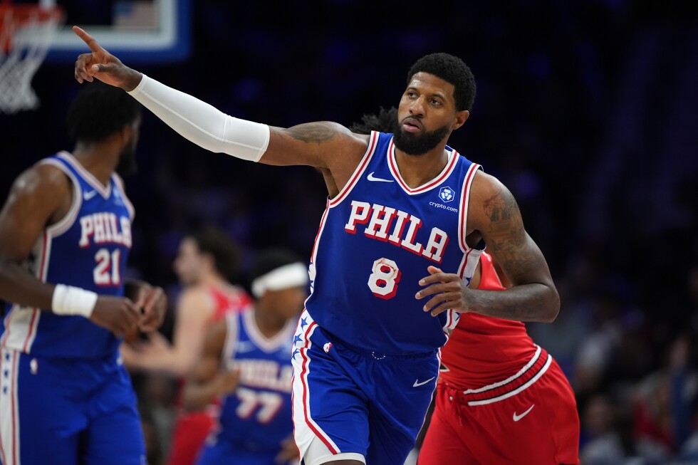 Paul George returns to boost 76ers' playoff push after 25-game suspension