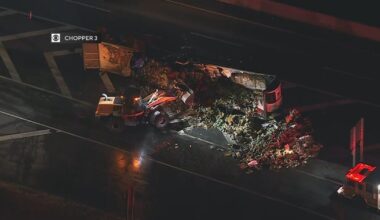 Fire at Pennsylvania Turnpike service area outside Philadelphia scorches tractor-trailer hauling produce