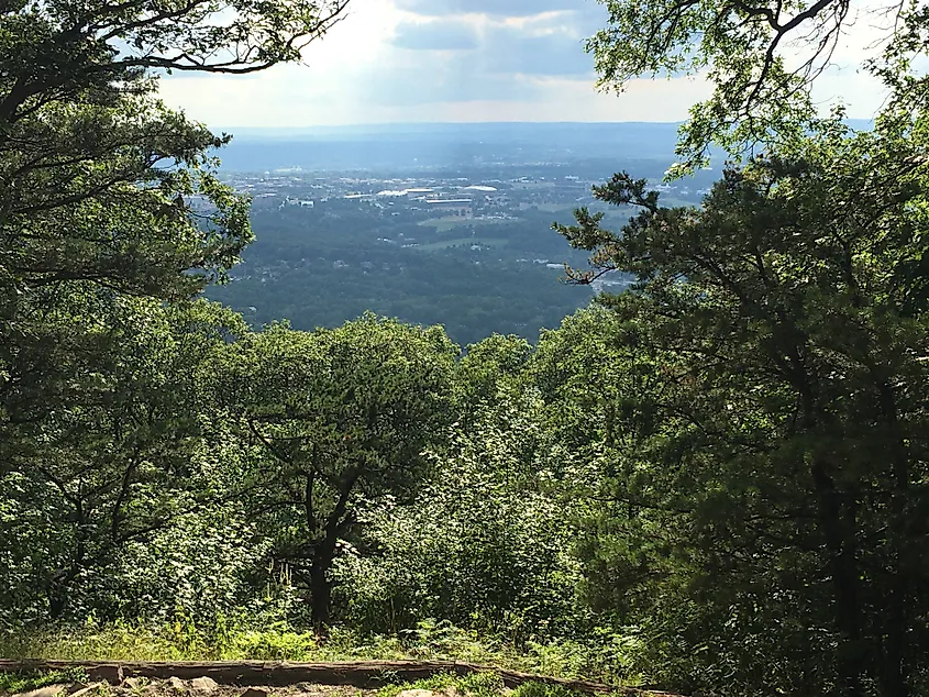 Penn State campus seen from the Mike Lynch Overlook on Mount Nittany