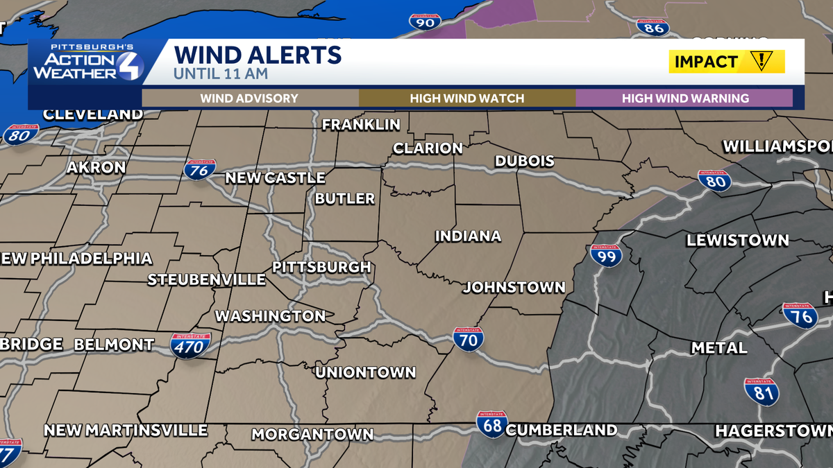 Strong winds and cold temperatures return to Western Pennsylvania