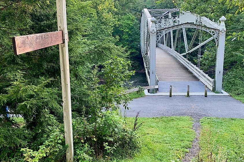 Appalachian Trail crossing Swatara Creek on the Waterville Bridge. 