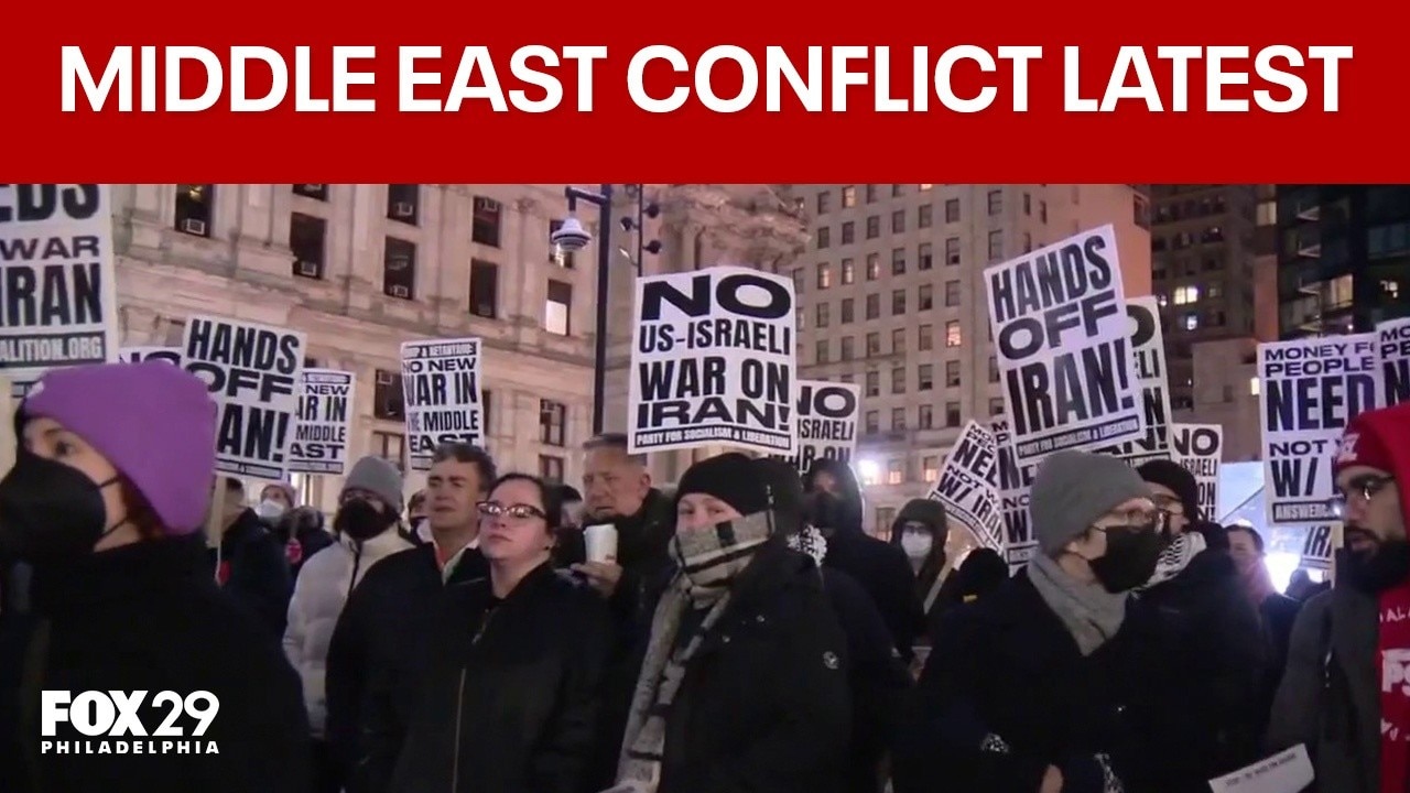 Philadelphia City Hall protest draws 100 in response to U.S. strikes on Iran
