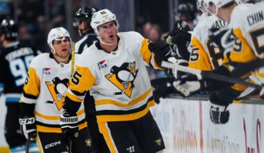 Acciari scores go-ahead goal in 3rd, Penguins hand Mammoth 4th straight loss