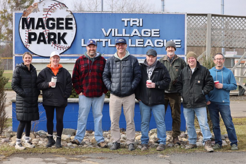 group of people in front of ballpark
