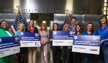 Pennsylvania Treasury Donates $38,000 in Unclaimed Property