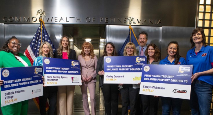 Pennsylvania Treasury Donates $38,000 in Unclaimed Property