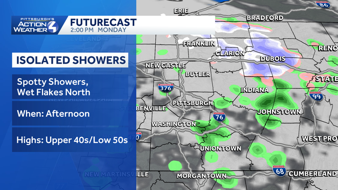 pittsburgh: seasonably chilly start to the week