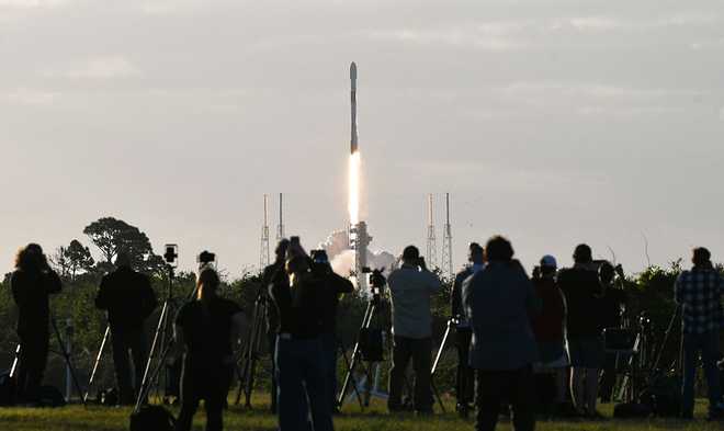 SpaceX Launches NG-24 Space Station Resupply Mission for NASA in Florida FLORIDA, UNITED STATES - APRIL 11: A SpaceX Falcon 9 rocket launches Northrop Grummanâs Cygnus XL cargo spacecraft on a commercial resupply mission (NG-24) to the International Space Station from pad 40 at Cape Canaveral Space Force Station in Cape Canaveral, Florida, U.S., on April 11, 2026. The first stage booster rocket landed back at Landing Zone 40. (Photo by Paul Hennessy/Anadolu via Getty Images)