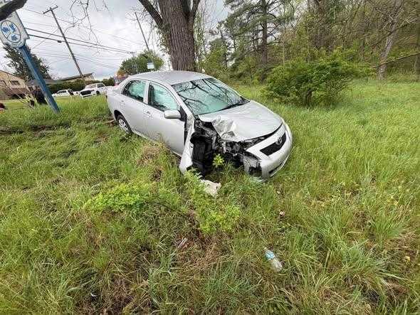 Single-vehicle crash on Saturday, April 25, 2026.