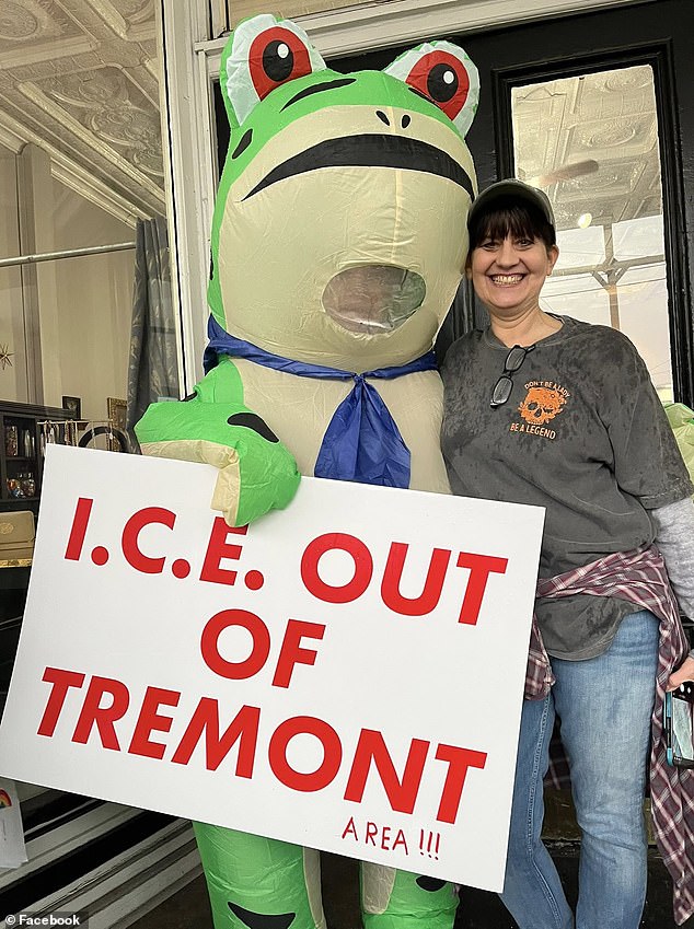 Locals in Tremont say their town struggles to provide for its small population as it is and have launched protests in their small town (pictured) over fears for the impact the proposed 7,500-migrant center would have