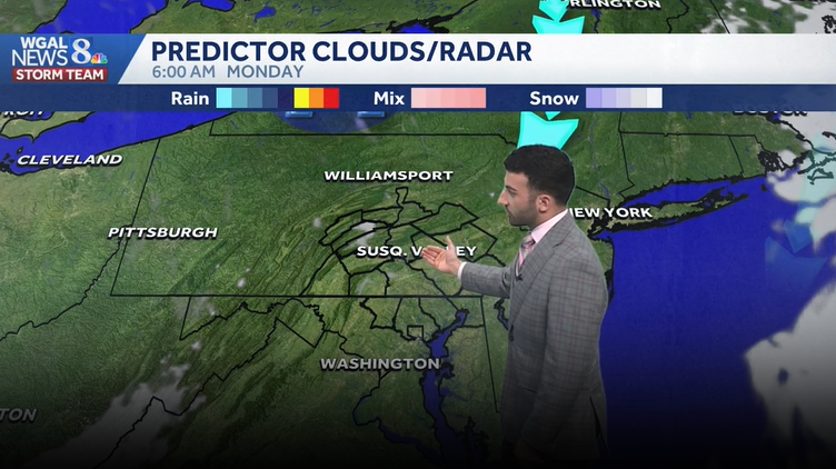 Skies clearing this evening; bright sunshine returns Monday for south-central Pennsylvania