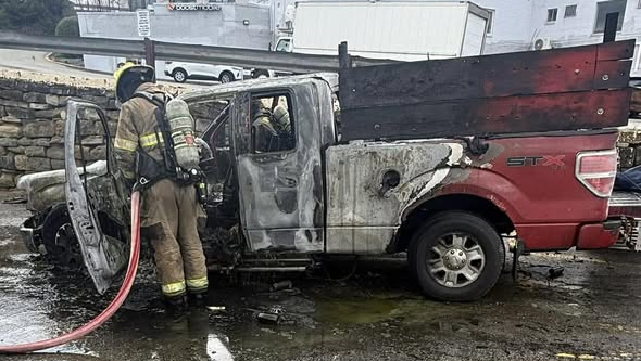 Vehicle catches fire outside Penn Hills Shopping Center