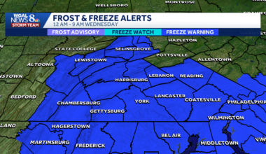 Freeze warning threatens plants, crops across south-central Pa.