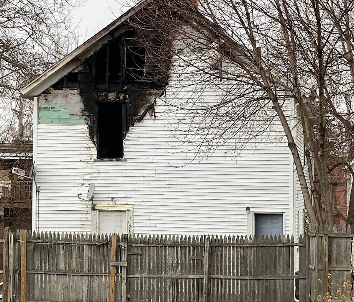 A fire burned through the back of the upstairs apartment at 535½ E. 26th St. in Erie on March 29, leaving three children dead.