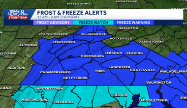 Freeze warning issued for all of south-central Pa.