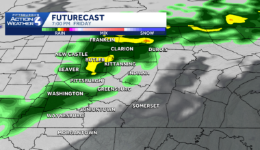 Pittsburgh: Rain showers Friday evening