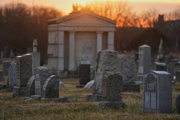 Grave markers at the Mount Moriah Cemetery in Philadelphia, on Thursday, Jan. 8, 2026. (AP Photo/Matt Rourke, File)