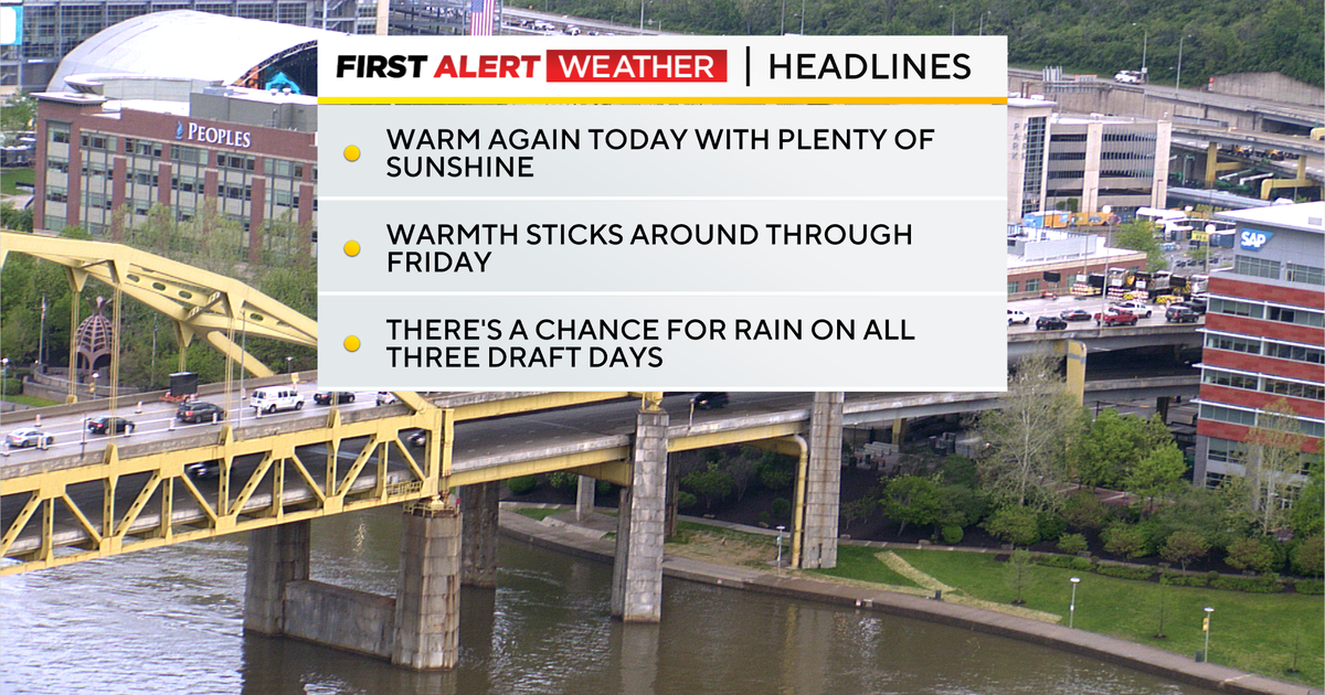 Morning rain chances move out of Pittsburgh area, pleasant weather moves in on Wednesday