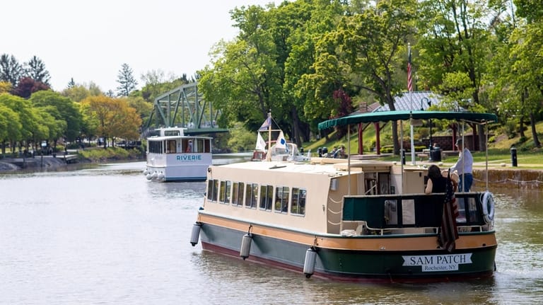 Embark on a journey aboard the Sam Patch Canal Boat,...