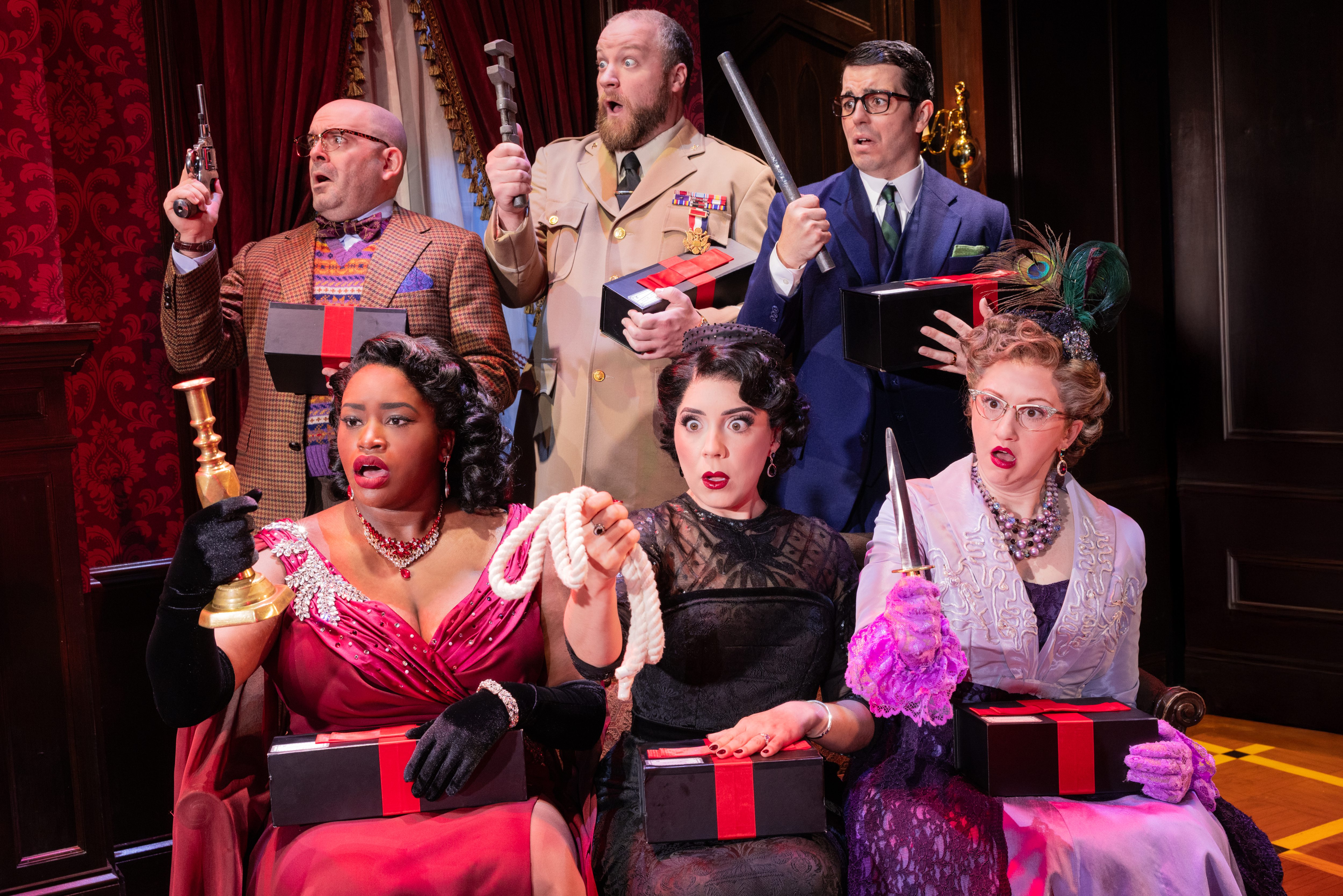 The cast of ‘Clue: Live on Stage!” will perform in...