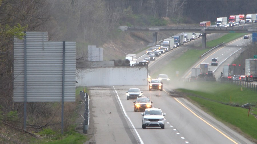 Tractor trailer crash prompts cleanup call to Erie Co. Hazmat Team