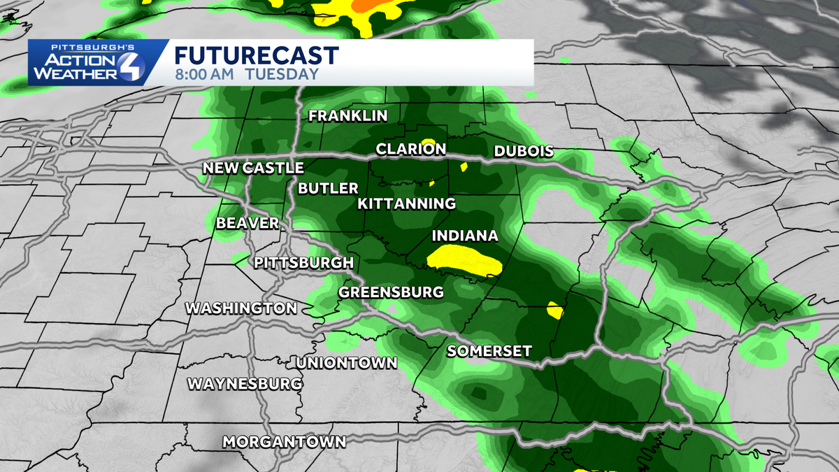 Rain now, more tomorrow: What Pittsburgh can expect
