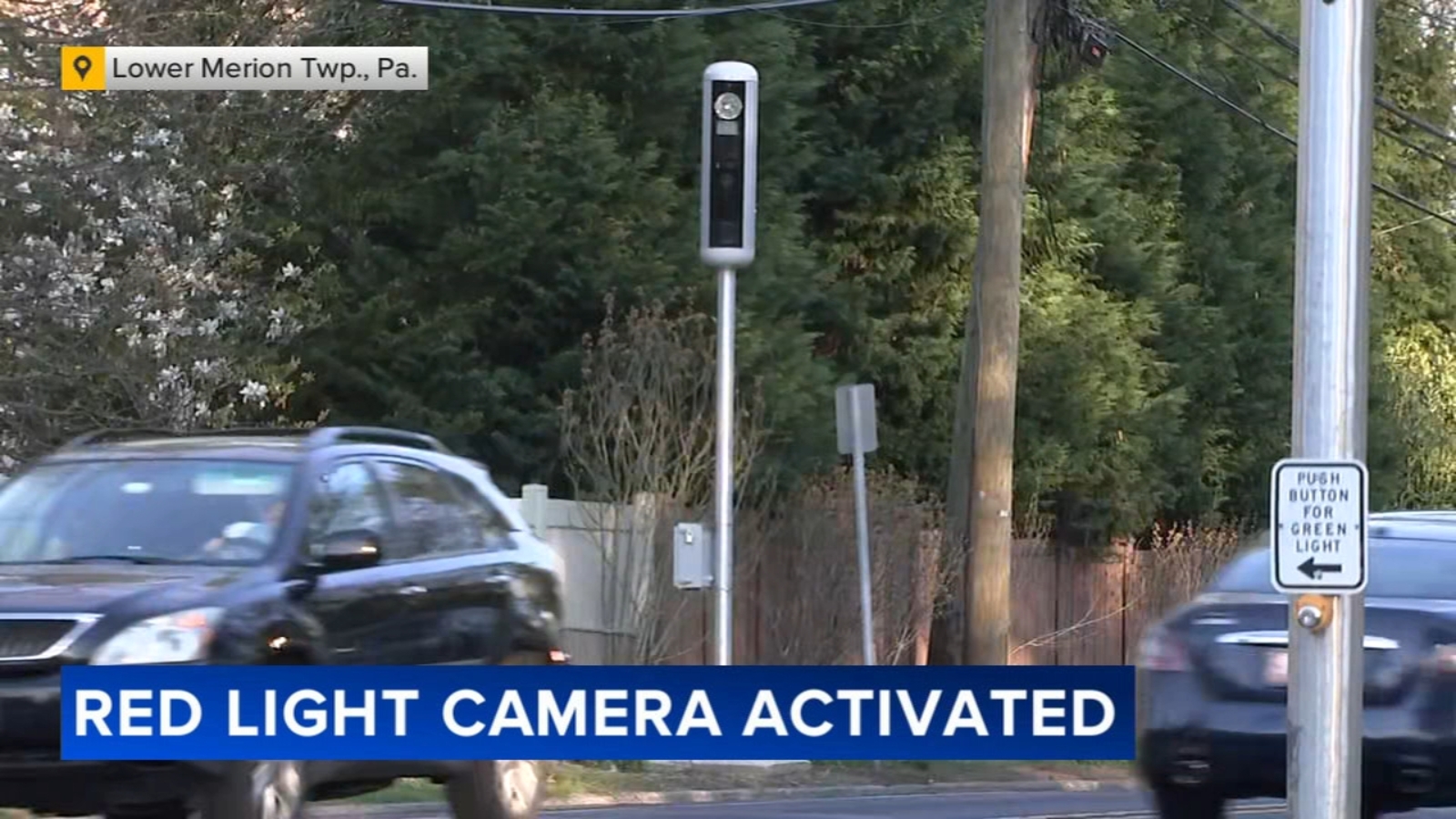 First red light camera now activated in Lower Merion Township, Pennsylvania
