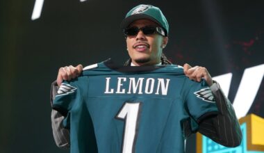 NFL Draft 2026: Eagles trade up to select WR Makai Lemon in first round