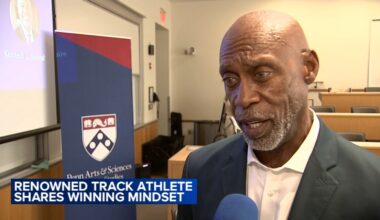 Olympic medalist speaks to students as Penn Relays begin